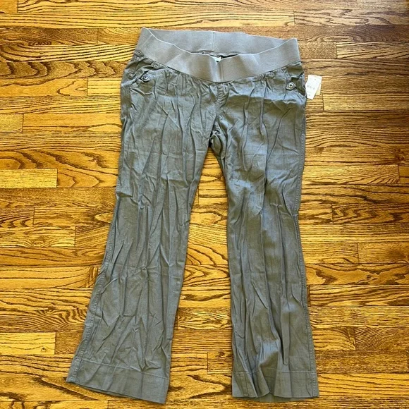 NWT Motherhood Maternity linen blend pants - Picture 3 of 4